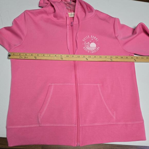 Ocean Drive Sweatshirt XL Womens Hooded Full Zip Outer Banks North Carolina Pink - Picture 10 of 11